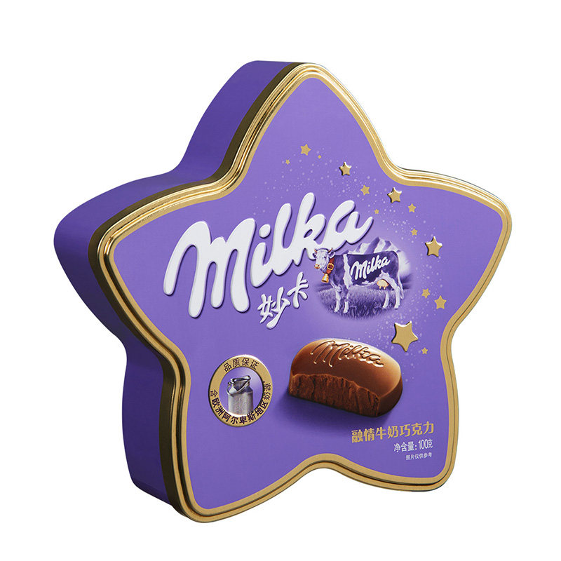 【天猫超市】亿滋 milka/妙卡融情牛奶巧克力星型礼听装 零食