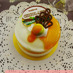 仿真黄色圆形丝带小蛋糕糕点点心食物模型样板房橱窗装饰品早教具