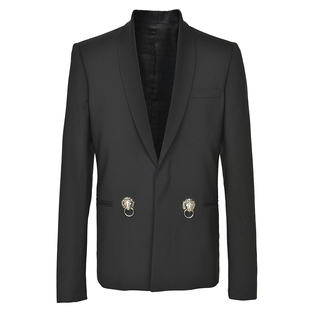 狮子头 男2016春季新款单西服商务休闲狮子头时尚西装 versace范思哲