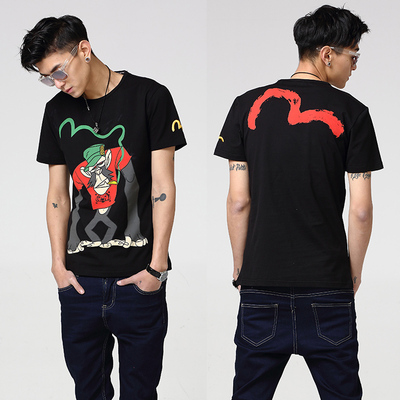 【天天特价】evisu福神短袖t恤男陈冠希日系潮牌男士圆领纯棉夏季