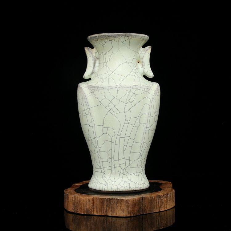 宋 官窑宗宁五年汴京官窑甜白釉 战耳樽 古董瓷器古玩古瓷器收藏