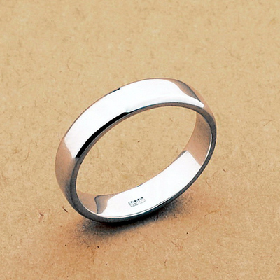 简单爱 925银戒指 男女宽情侣戒指 简约光面对戒定做订制logo刻字