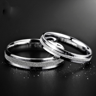 包邮对戒男女韩版饰品指环情侣结婚戒指一对可刻字