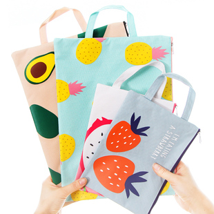 学生文件袋拉链a5牛津布手提袋a4帆布大号韩版儿童女包手提购物袋