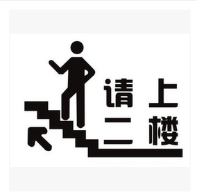 请上二楼墙贴纸咖啡店奶茶西餐厅玻璃橱窗 楼层数字可以修改