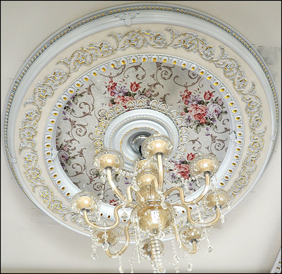 欧式圆形灯池 吊顶装饰 欧式客厅天花板吊顶 ps发泡材料灯盘x-105