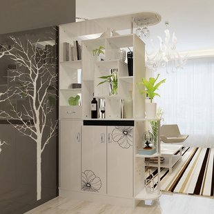 亮格现代客厅酒柜门厅柜隔断玄关时尚屏风柜简约双面烤漆玄关鞋柜