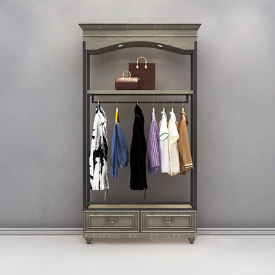 复古服装店展柜女装货架陈列柜木质做旧落地组合展示柜设计定做