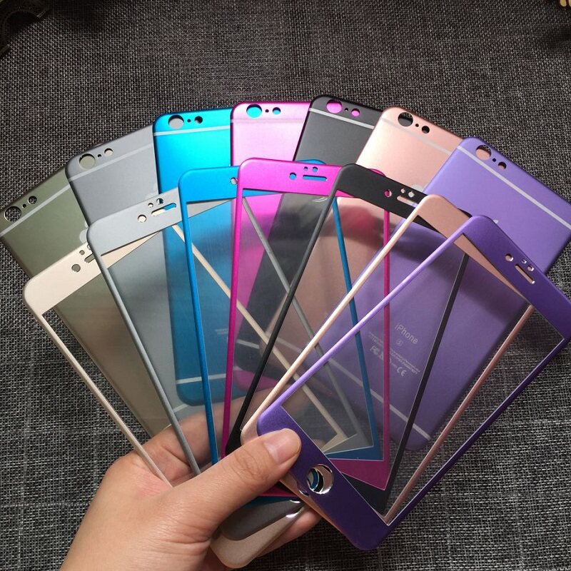 iphone6s钢化膜全屏覆盖苹果6plus彩膜i6s手机膜六前后贴膜金属3d