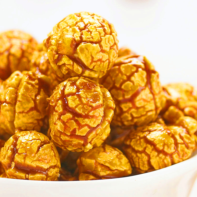 美式球形爆米花250g焦糖奶油膨化休闲零食香脆进口玉米球批发包邮