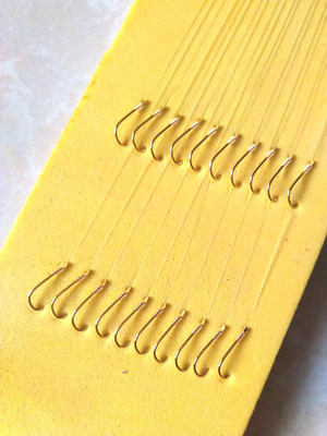 手工绑好成品子线双钩 金袖有倒刺无倒刺新关东进口鱼钩鱼线渔具