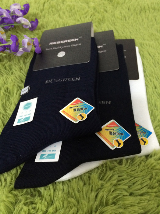 绿之韵 竹纤维袜子防臭袜 男士商务袜 le132502 中厚袜