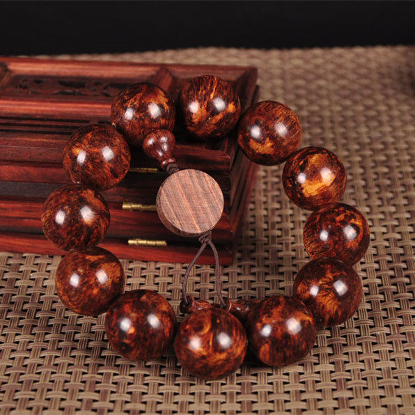 正宗老挝花梨黄花梨乌足紫檀小孔精品降香味手串佛珠手链一物一拍