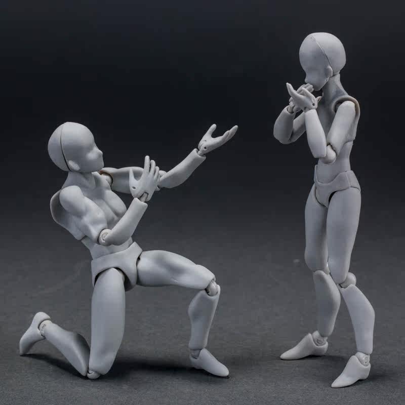 figma男女性款 he she关节可动素体手办人偶写生美术绘画模型包邮