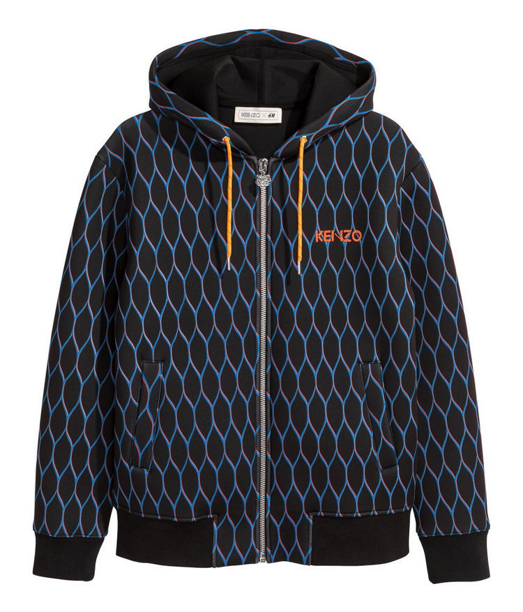 hm kenzo x h&m德国代购 网纹戴帽夹克 直邮预定