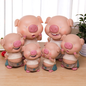 微信表情猪仔和羊妹存钱罐 卡通创意礼品 生日礼物 耐摔送小朋友
