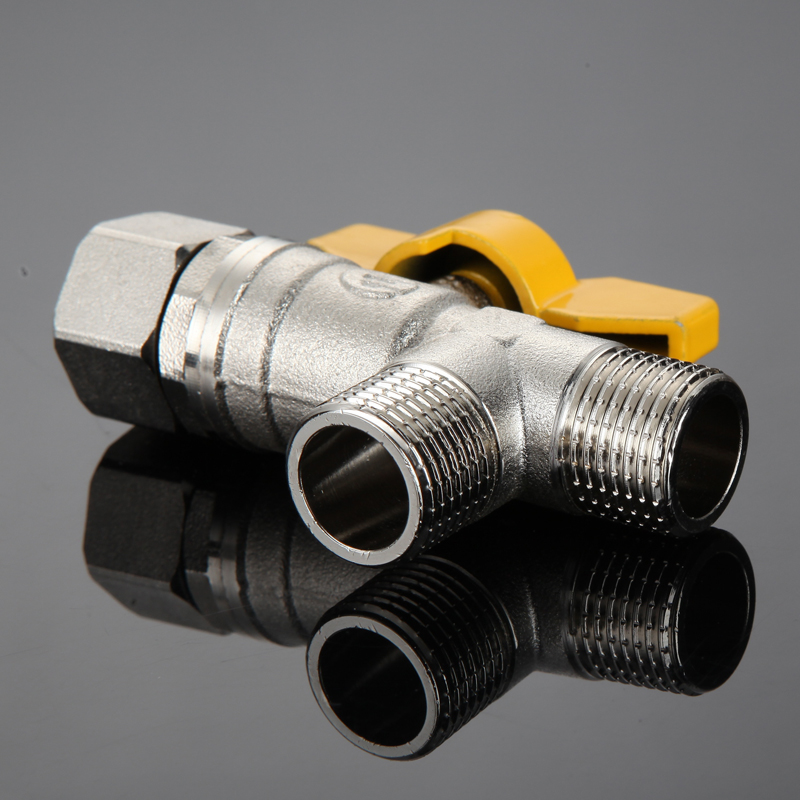 4分铜阀门开关三通洗衣机接头水管一拖二分流器一分二球阀水龙头