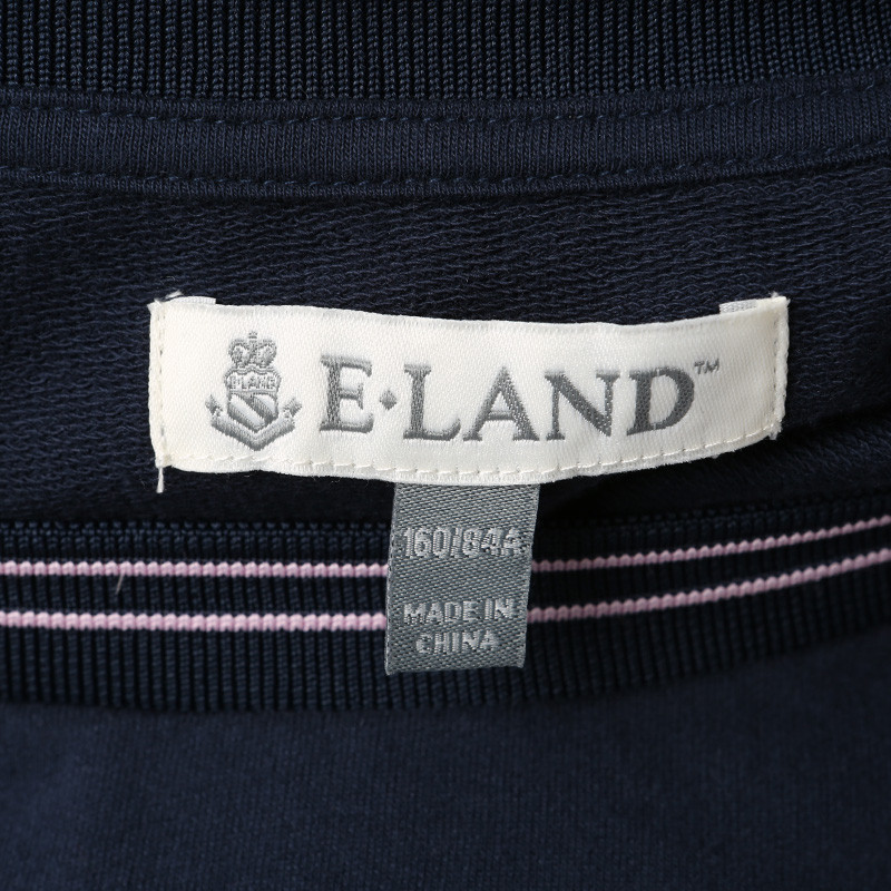 eland衣恋夏季新品女装绣花拼接短袖卫衣eemt52301b专柜正品_爱酷商城