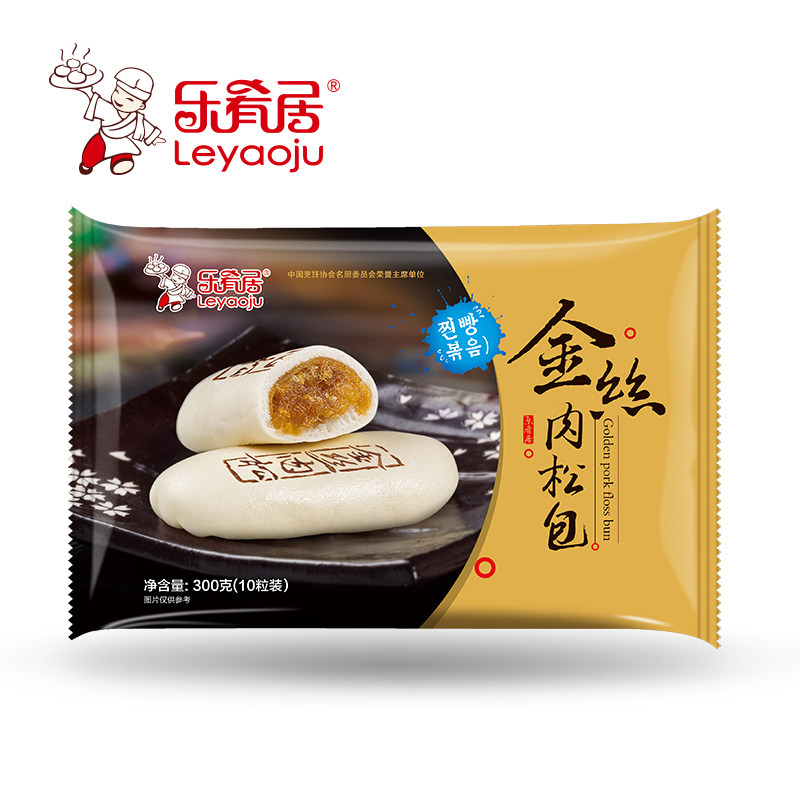 乐肴居金丝肉松包 儿童营养早餐面食港式点心茶点 肉包子速冻包子