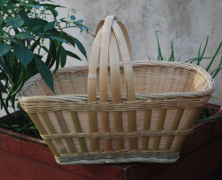 手工竹篮子竹编织手提菜篮 竹篮子鸡蛋篮 水果收纳竹筐竹编 竹器