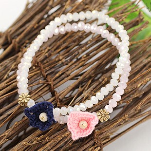 韩国官方代购进口饰品ol瑞丽新娘古典珍珠串珠子花朵韩式手环手链