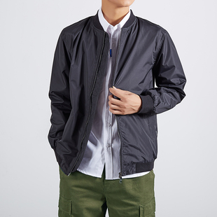 潮牌男装风衣休闲外套立领棒球服青年夹克秋冬纯色简约外衣修身