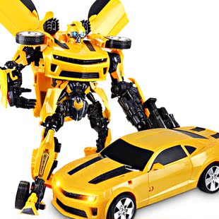 声光 大号警车声光汽车机器人正版模型男孩儿童 变形玩具金刚4大黄蜂