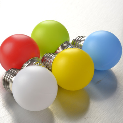 天天特价led彩色球泡彩灯 彩泡e27红色黄色蓝色绿色室内节能灯泡