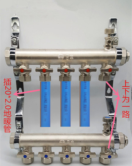 包郵佛山日豐地暖分集水器 全銅加厚雙閥一體地熱集分水器 ￥160.