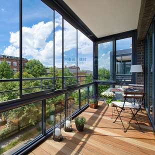 居适家生活定制 凤铝全景封阳台推拉隔音门窗钢化玻璃铝合金