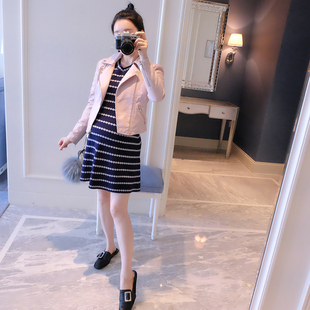 皮衣短款2016秋装孕妇修身pu皮夹克外套女显瘦上衣潮妈时尚孕妇装