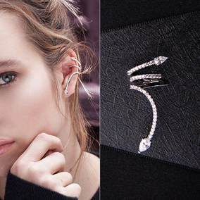 欧美复古简约耳夹耳挂耳骨夹韩国个性创意气质蛇形耳钉女纯银耳环