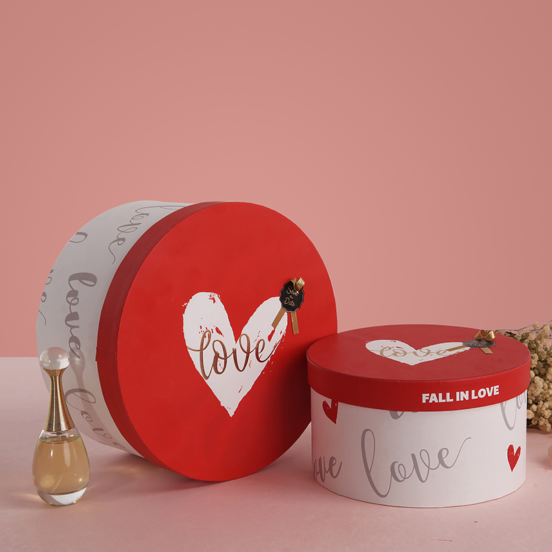 七夕节创意浪漫爱心圆形礼品盒礼物盒表白示爱简约love包装盒纸盒