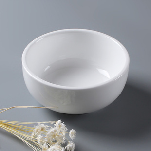 碗 日韩式陶瓷餐具白色简约饭店酒店用单个4.5寸 吃饭碗家用甜品蒸蛋