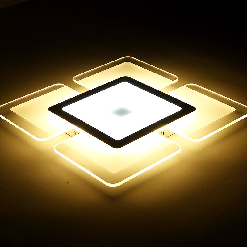 led超薄亚克力吸顶灯长方形简约客厅灯卧室灯书房灯大气天空之城