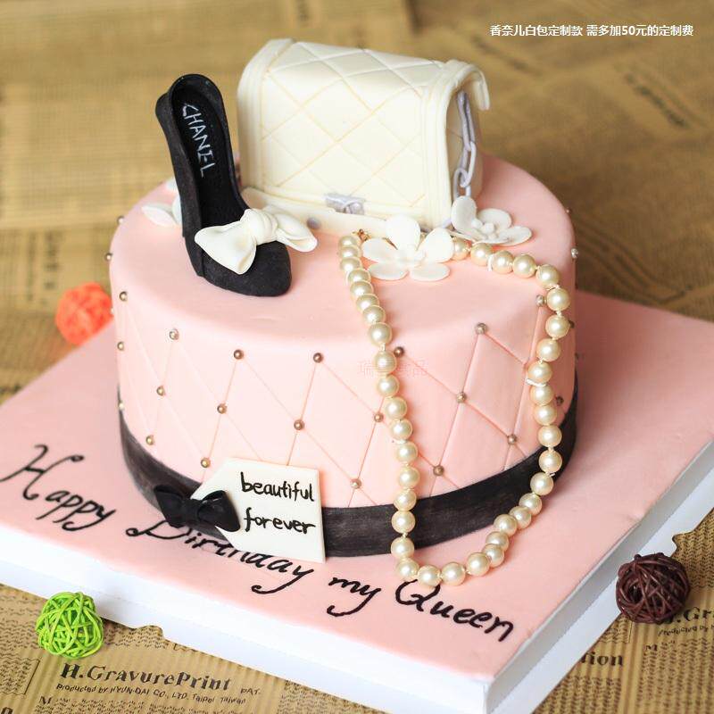 瑞雪翻糖定制包包送女友老婆公主生日蛋糕结婚情人节上海苏州同城
