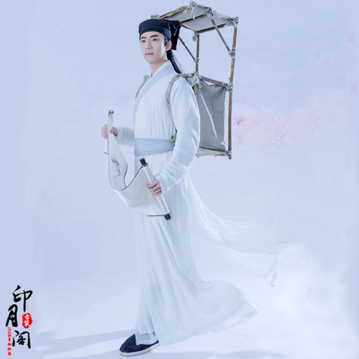 印月阁 春季新款 公子服白色飘逸唯美古装男装宁采臣公子服 兰若