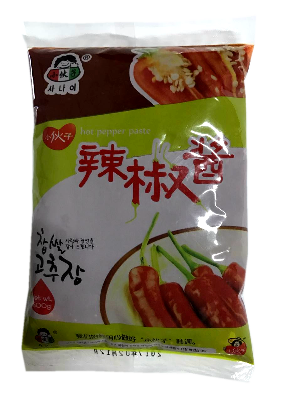 包邮 小伙子辣酱韩式辣椒酱500g袋装 韩国石锅拌饭酱炒年糕甜辣酱