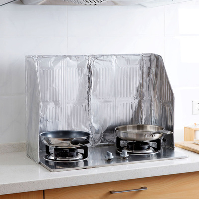 家用炒菜隔油挡油板铝箔隔热板创意厨房用品煤气灶台防溅油烟挡板