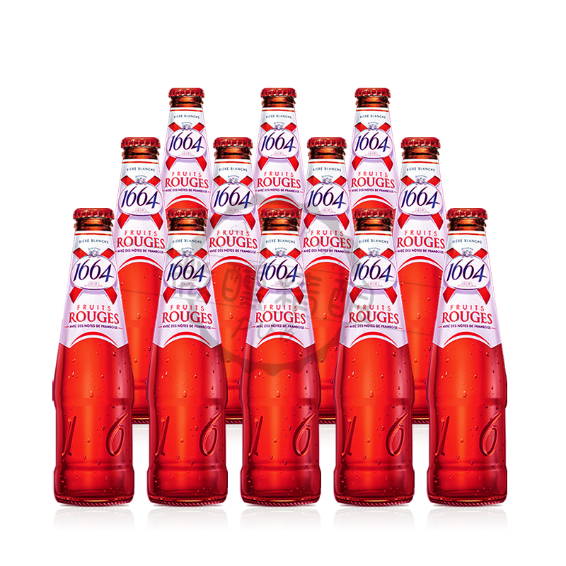 12瓶法国进口凯旋1664红果树莓味啤酒诱惑水果味精酿250ml