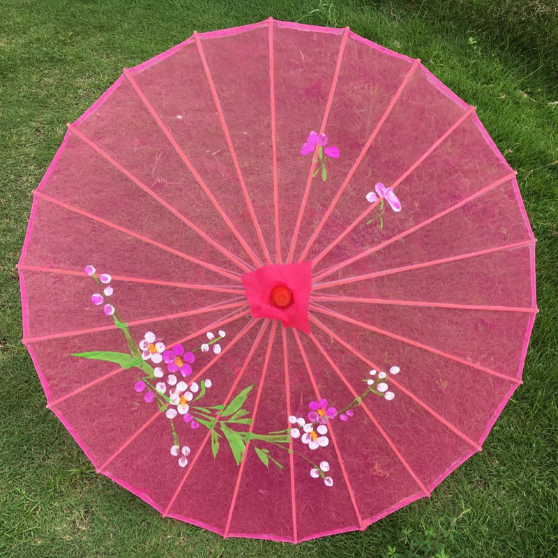 新款古装伞舞蹈伞绸布伞透明娟布古装伞道具透明伞民族服装舞台装