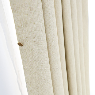 遮光窗帘布料棉麻亚麻客厅卧室定制飘窗成品纯色简约现代落地帘