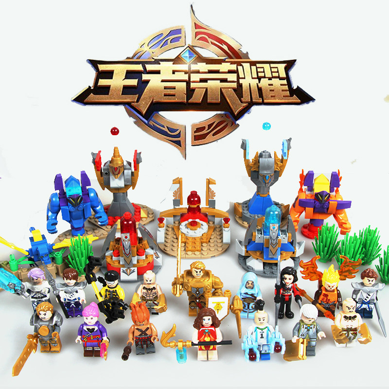 兼容乐高王者荣耀李白诸葛亮赵云橘右京人仔拼装积木玩具机甲模型