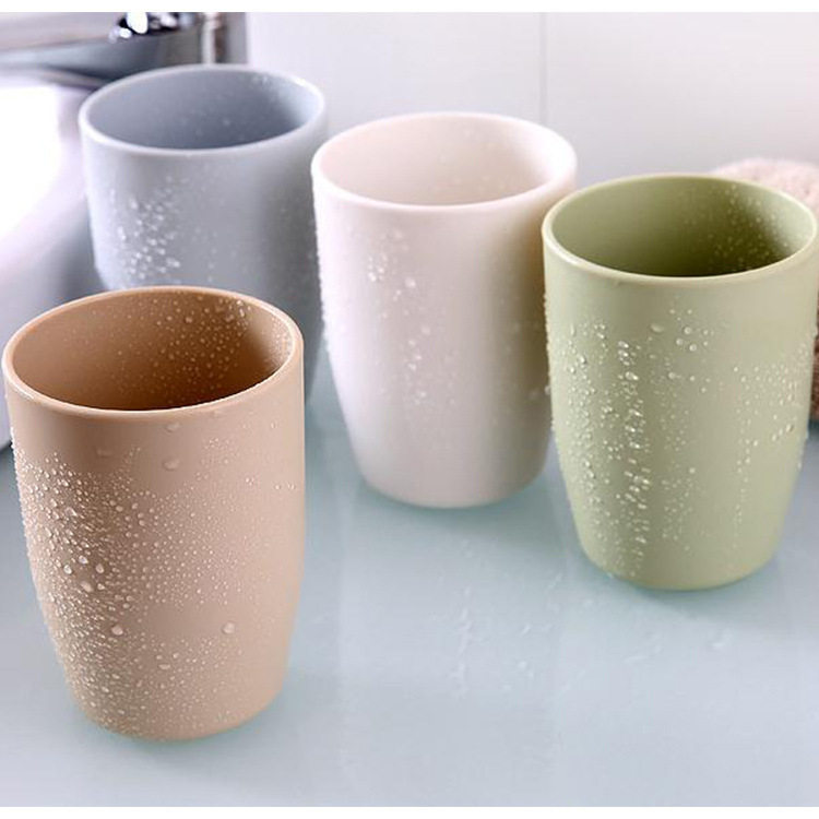 日式创意小麦桔梗洗漱杯情侣杯卫浴牙刷杯方形斜旅行纯色漱口杯