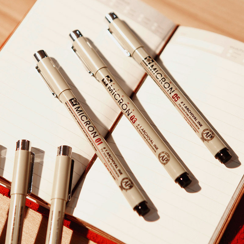 6支包邮 日本樱花针管笔 漫画设计草图笔 绘图笔 防水勾线笔