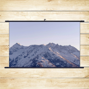 雪山风景挂画 书房卧室海报 油画布装饰画 挂轴卷轴画 壁画墙画