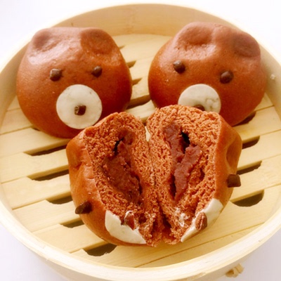 思念兴客坊卡通熊仔包360g12只豆沙馅包子儿童营养早餐7袋包邮_双氙车