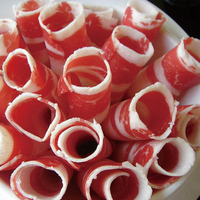 重庆火锅食材新鲜 火锅配菜品生鲜食材 猪肉卷 老肉片 猪肉片250g