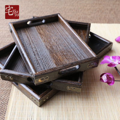 【宅原品】日式燒桐木茶盤茶托/木托盤組合 手工製作三套盤 包郵