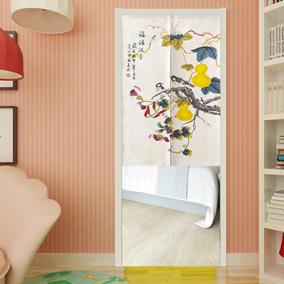 门帘布艺半帘日式客厅隔断帘厨房卫生间布帘中式卧室厕所风水挂帘